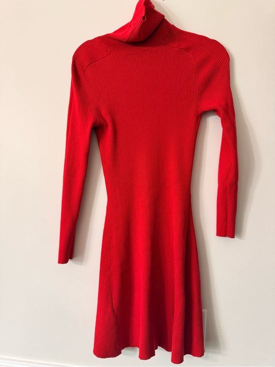 Zara Dresses & Skirts - Zara Red Ribbed Turtleneck Long-Sleeve Dress
